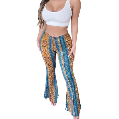 Flare Ethnic Print Pants