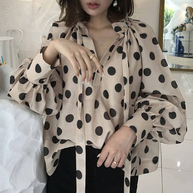 Bow Stand Collar Blouse