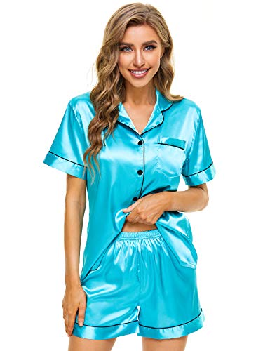 Womens Silk Satin Pajamas Set Two-Piece - Jack of All Trends