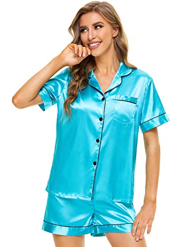 Womens Silk Satin Pajamas Set Two-Piece - Jack of All Trends