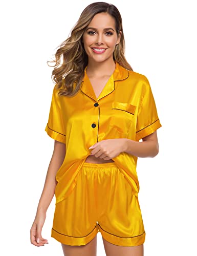 Womens Silk Satin Pajamas Set Two-Piece - Jack of All Trends