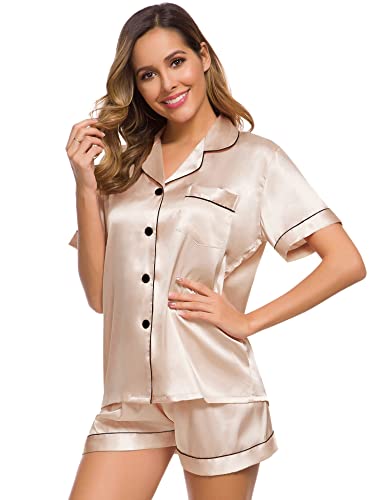 Womens Silk Satin Pajamas Set Two-Piece - Jack of All Trends