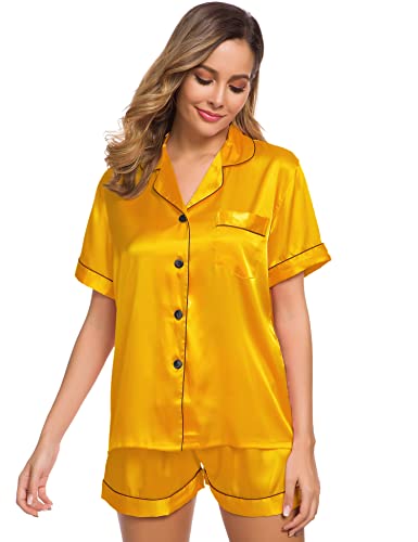 Womens Silk Satin Pajamas Set Two-Piece - Jack of All Trends