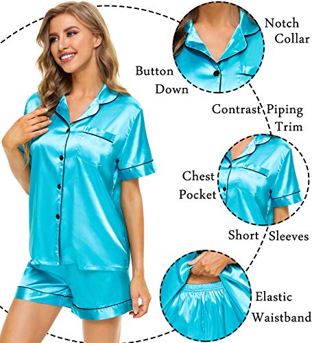 Womens Silk Satin Pajamas Set Two-Piece - Jack of All Trends