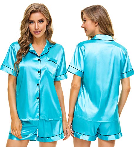 Womens Silk Satin Pajamas Set Two-Piece - Jack of All Trends