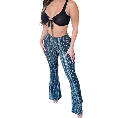 Flare Ethnic Print Pants