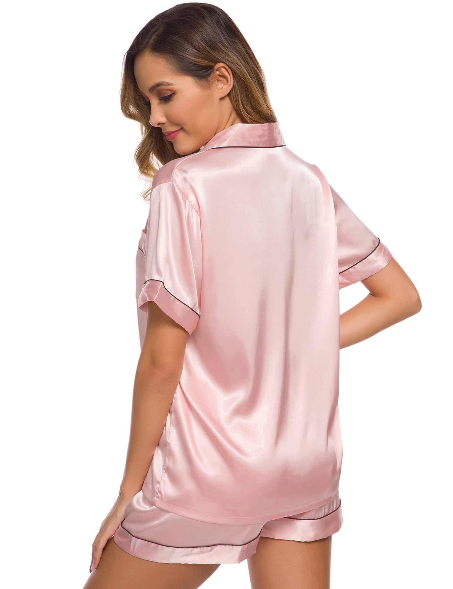 Womens Silk Satin Pajamas Set Two-Piece - Jack of All Trends