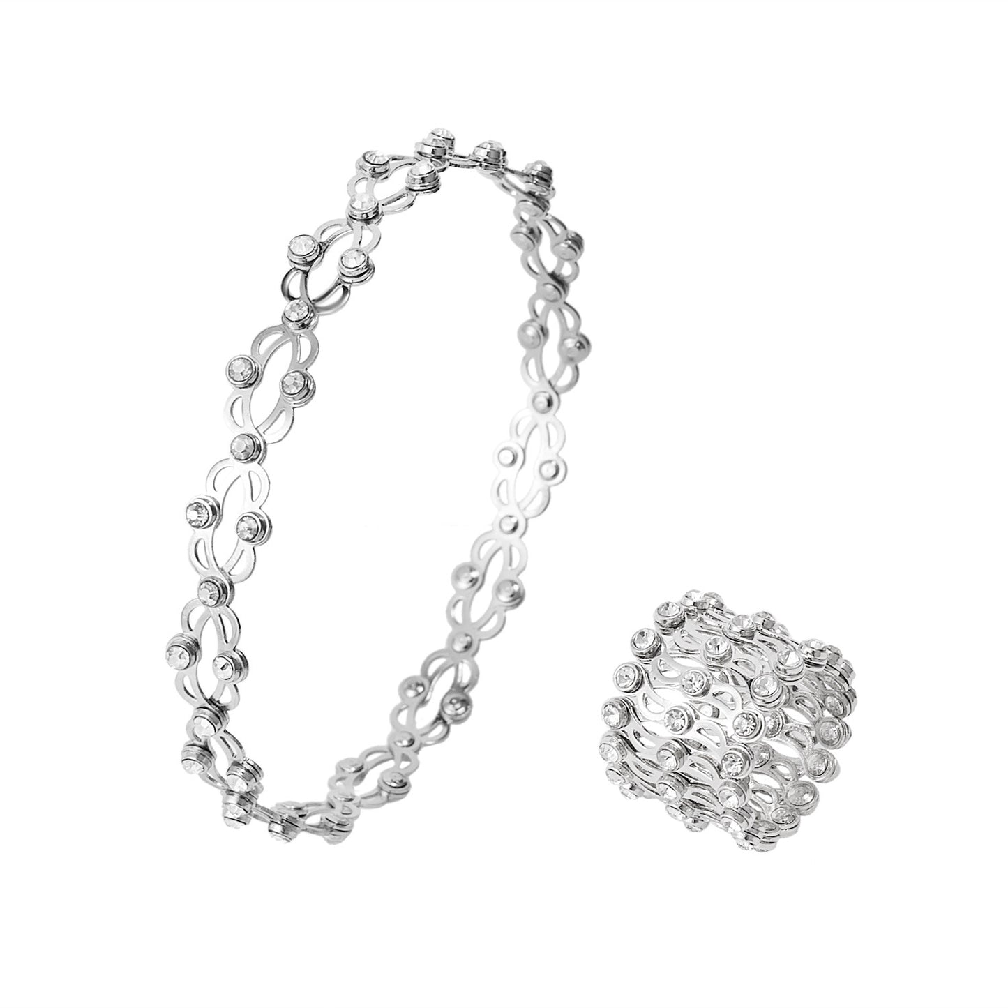 Magic Rhinestone Rings Bracelet: 2-in-1 Folding Deformable Jewelry - Jack of All Trends