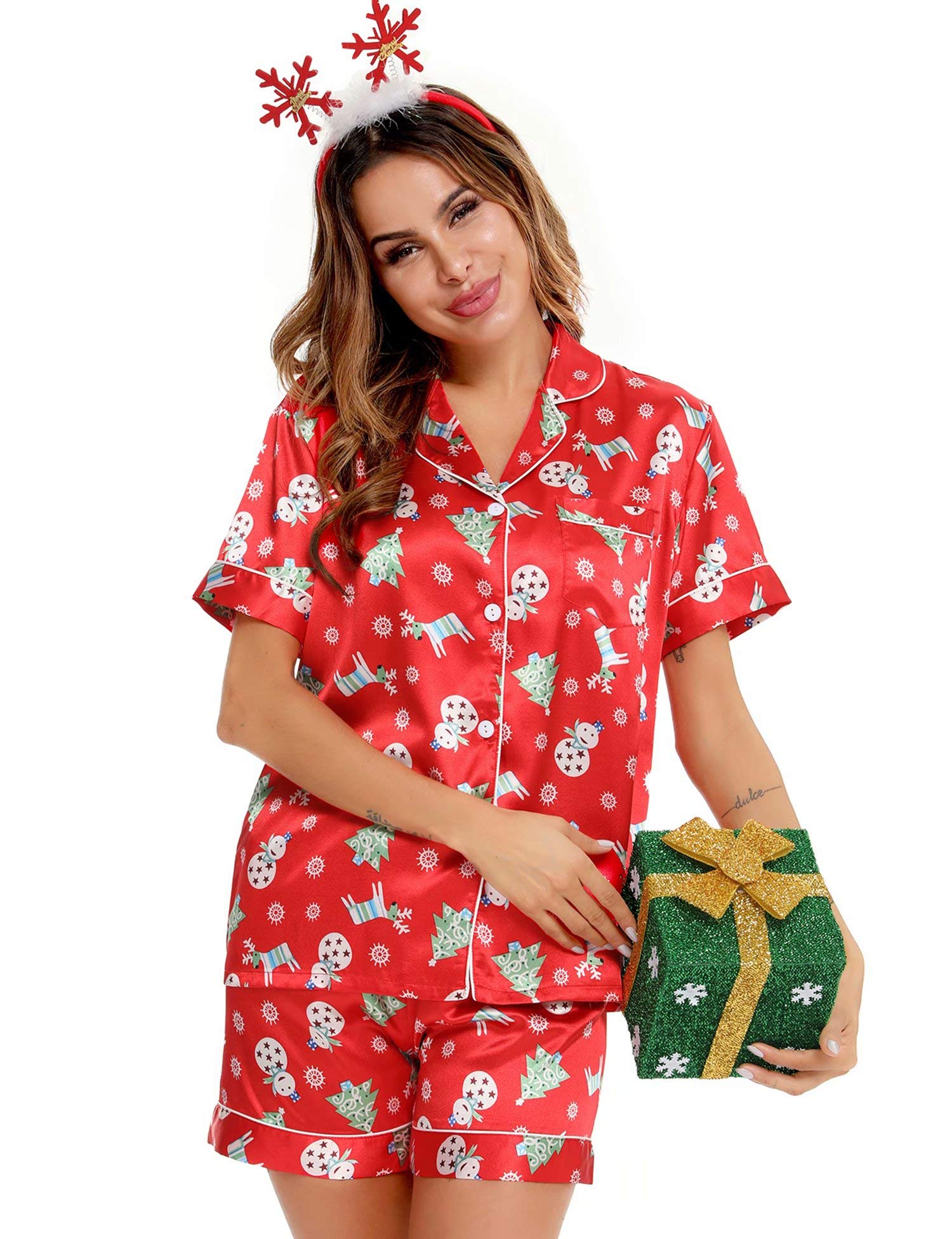 Womens Silk Satin Pajamas Set Two-Piece - Jack of All Trends