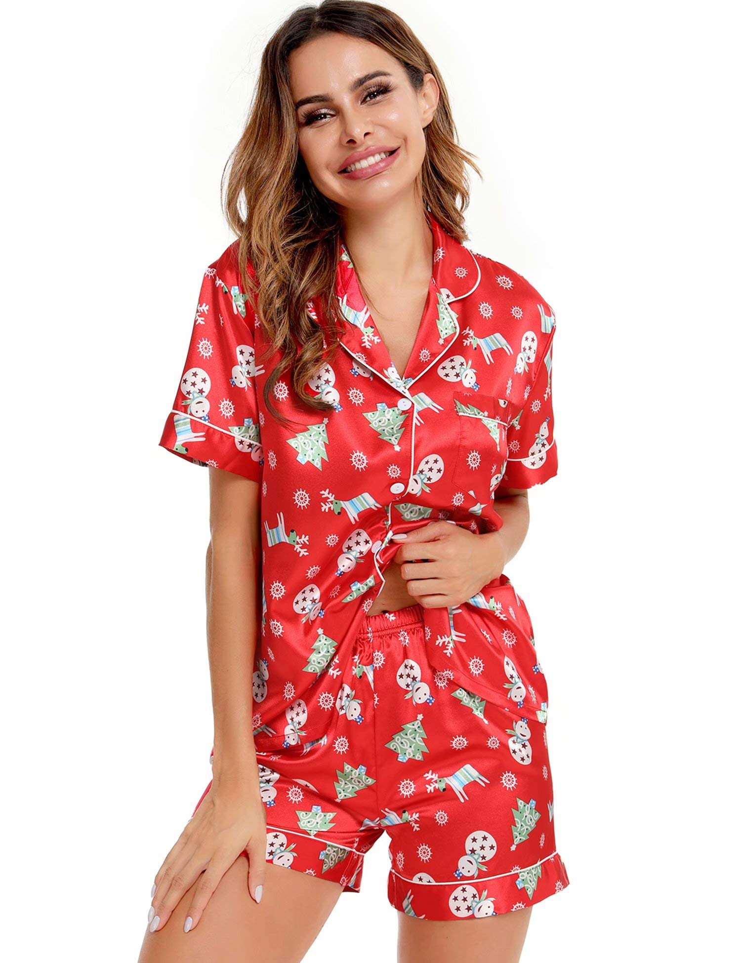 Womens Silk Satin Pajamas Set Two-Piece - Jack of All Trends