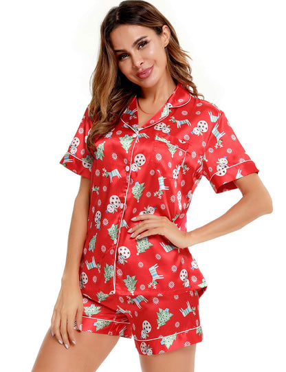 Womens Silk Satin Pajamas Set Two-Piece - Jack of All Trends