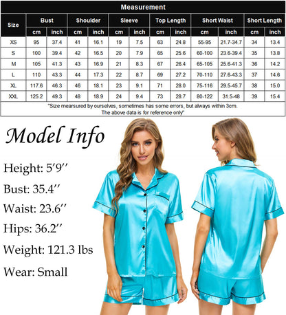 Womens Silk Satin Pajamas Set Two-Piece - Jack of All Trends