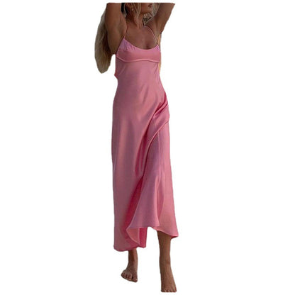 2023 Elegant Sleeveless Satin Camis Long Dress for Women - Jack of All Trends