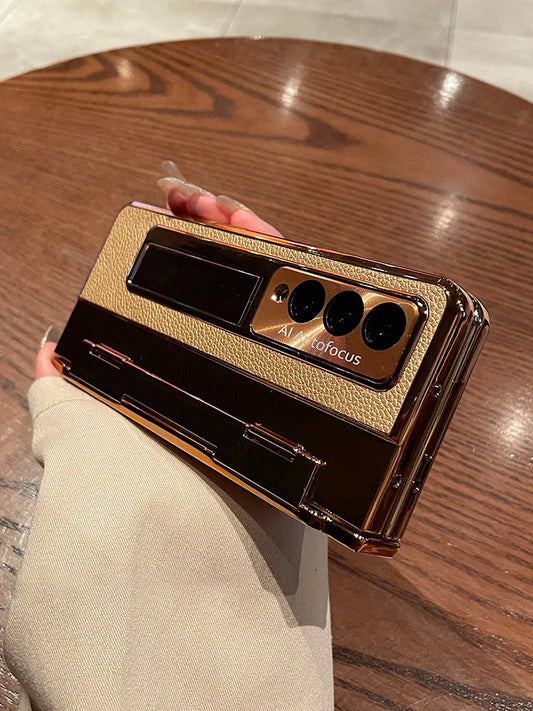 Gold Leather Folding Case