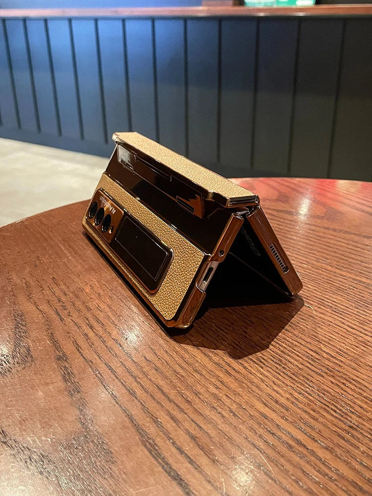 Gold Leather Folding Case