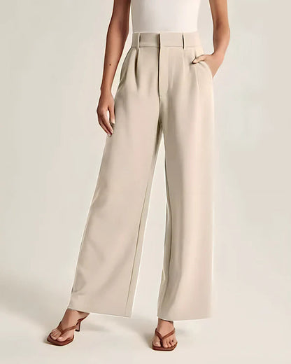 Light Wide-Leg Tailored Pants - Jack of All Trends