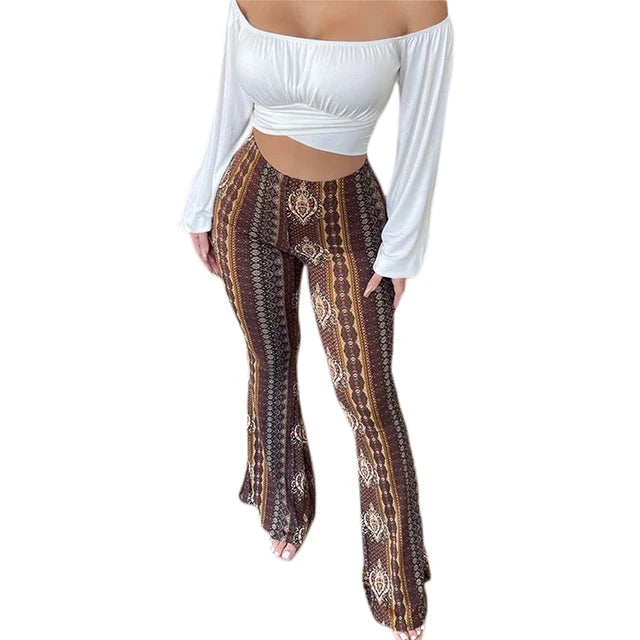 Flare Ethnic Print Pants