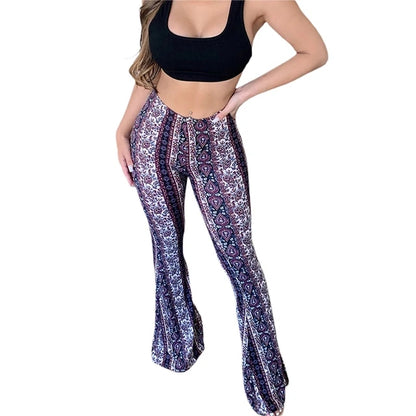 Flare Ethnic Print Pants