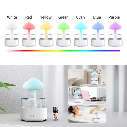 Mushroom Rain Electric Aroma Diffuser Colorful Night Light Mini Aroma Diffuser Moisturize Skin Home Decor for Bedroom Kids Room - Jack of All Trends