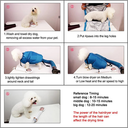 Folding Dog Hair Dryer Portable Pet Drying Bag Efficient Dogs Hair Dryers Blow Bag Cat Dryer Winter Pets Cleaning Accessories - Jack of All Trends