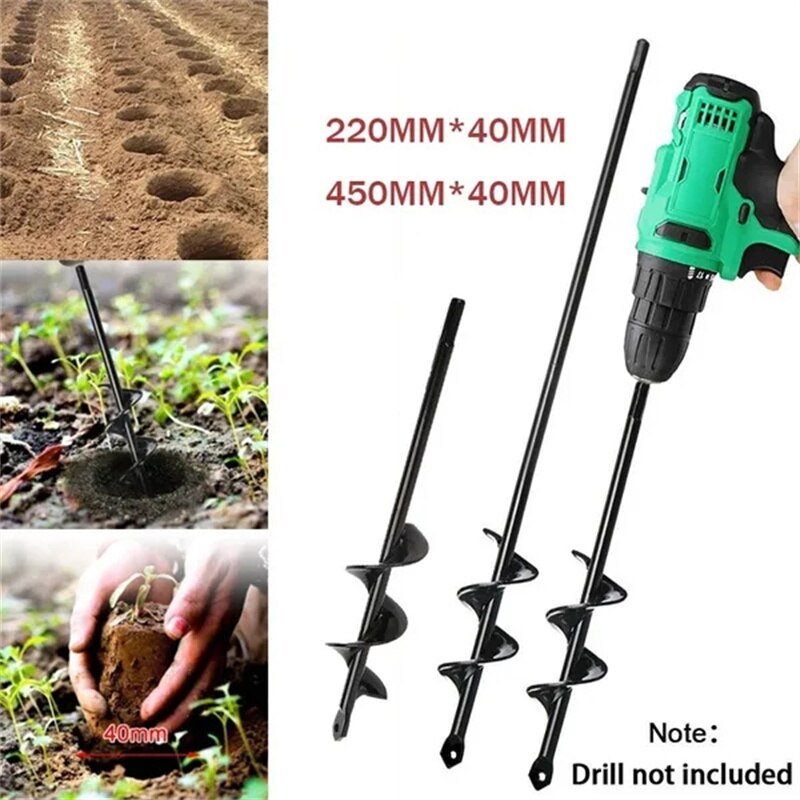 8 Sizes Garden Auger Drill Bit Tool Spiral Hole Digger Ground Drill Earth Drill for Seed Planting Flower Planter - Jack of All Trends