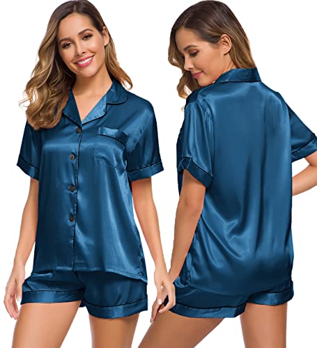 Womens Silk Satin Pajamas Set Two-Piece - Jack of All Trends