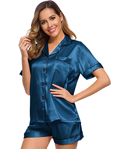 Womens Silk Satin Pajamas Set Two-Piece - Jack of All Trends