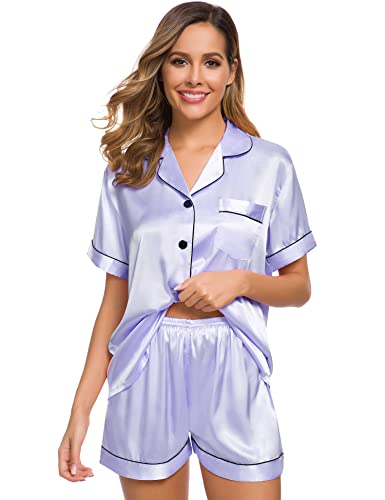 Womens Silk Satin Pajamas Set Two-Piece - Jack of All Trends