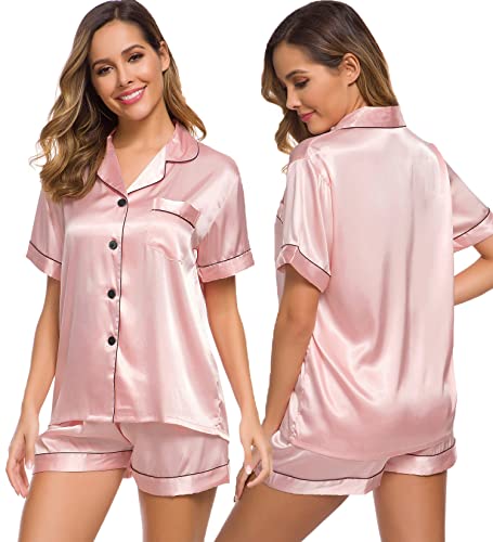 Womens Silk Satin Pajamas Set Two-Piece - Jack of All Trends