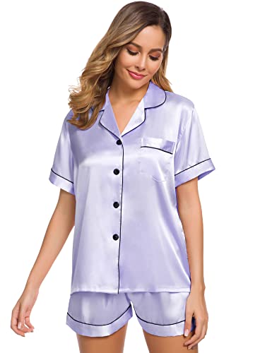 Womens Silk Satin Pajamas Set Two-Piece - Jack of All Trends