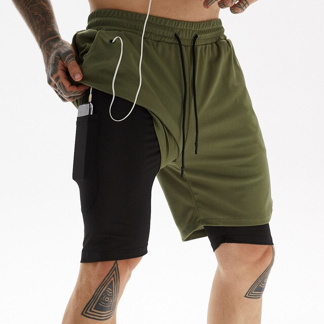 2022 Camo Running Shorts Men 2 In 1 Double-deck Quick Dry GYM Sport Shorts Fitness Jogging Workout Shorts Men Sports Short Pants - Jack of All Trends