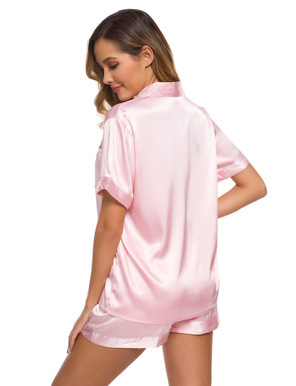 Womens Silk Satin Pajamas Set Two-Piece - Jack of All Trends