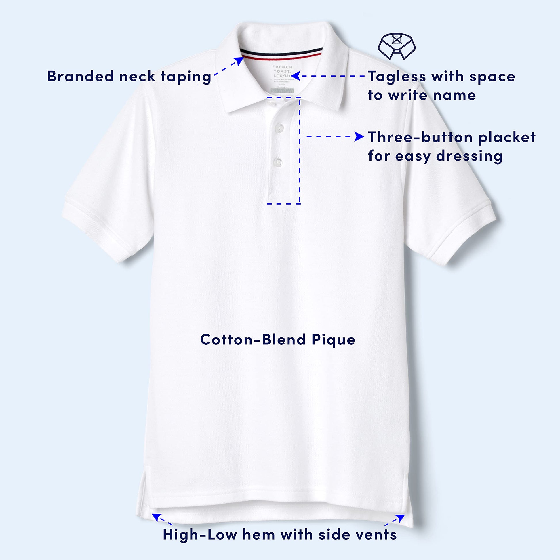 French Toast Boys' Short Sleeve Pique Polo Shirt in White - Jack of All Trends