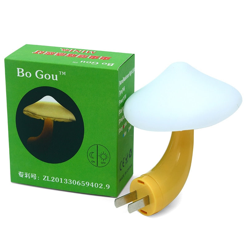 LED Night Lights Mushroom Shape Automatic Sensor Toilet Bedroom Decor Wall Lamps Light-control Sensor Bedroom Light - Jack of All Trends