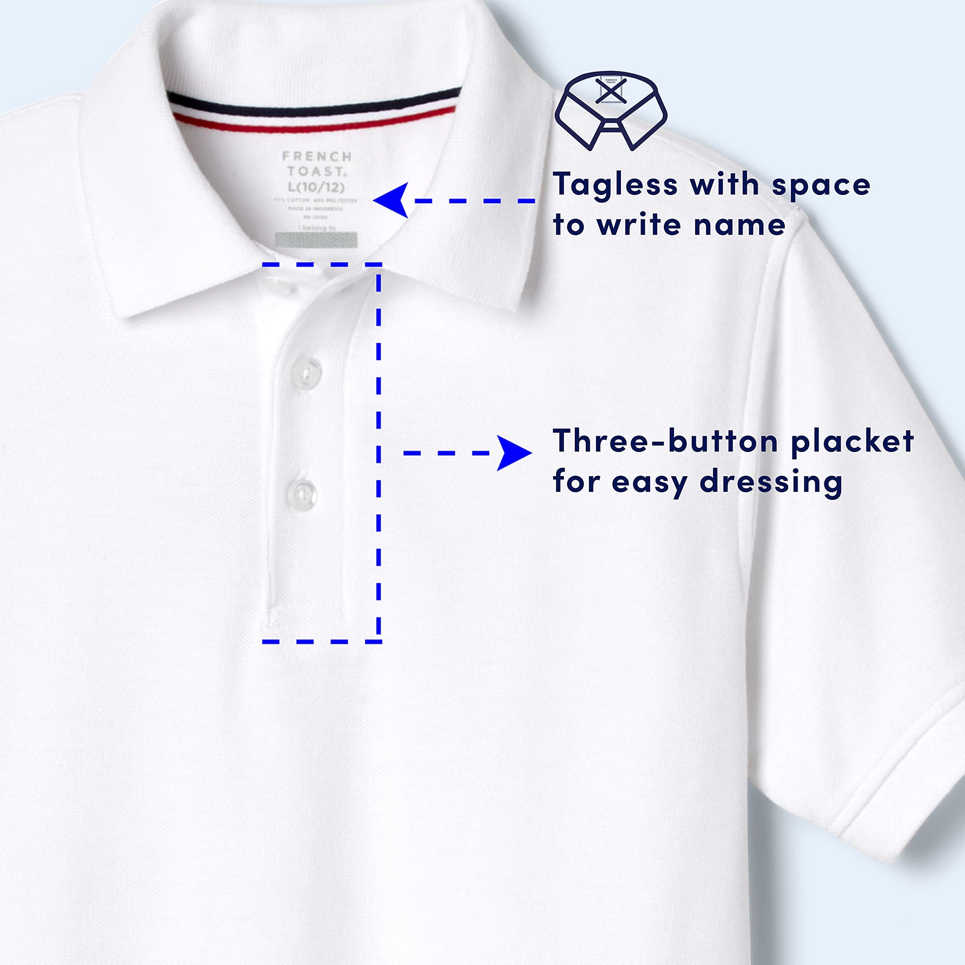 French Toast Boys' Short Sleeve Pique Polo Shirt in White - Jack of All Trends