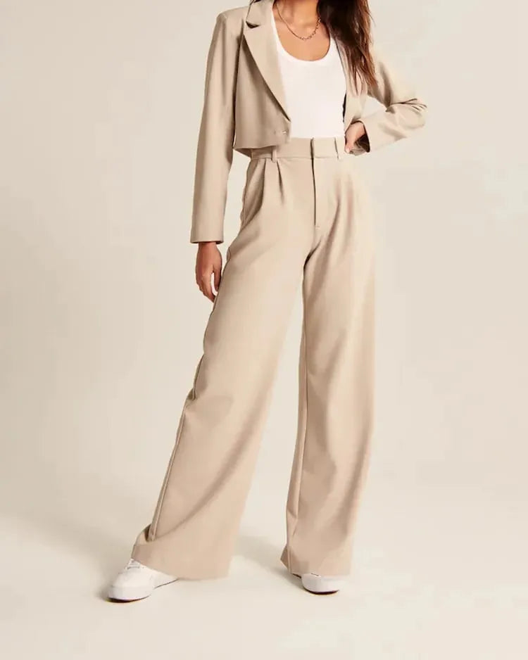 Light Wide-Leg Tailored Pants - Jack of All Trends