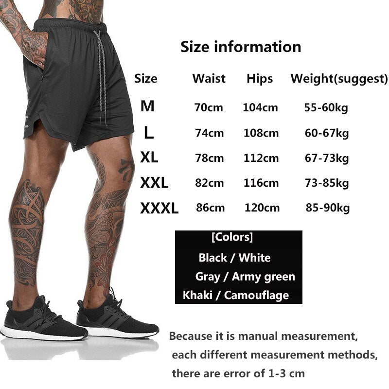 2022 Camo Running Shorts Men 2 In 1 Double-deck Quick Dry GYM Sport Shorts Fitness Jogging Workout Shorts Men Sports Short Pants - Jack of All Trends