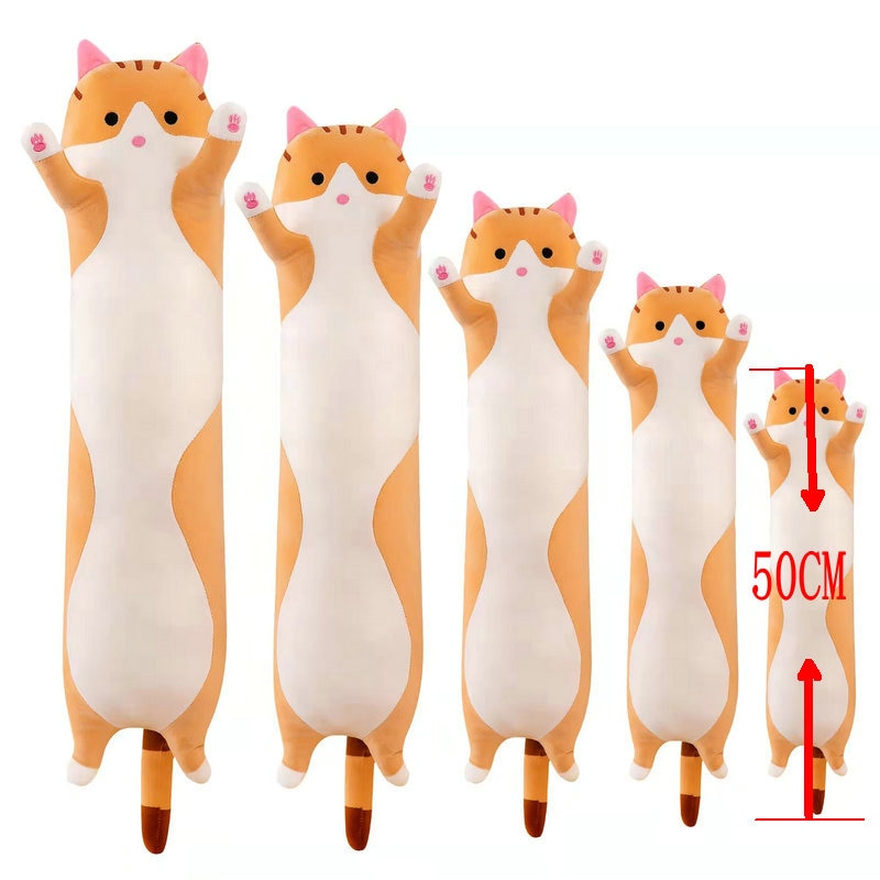 New Arrive 50cm Cute Soft Long Cat Boyfriend Plush Toys Stuffed Pause Office Nap Sleep Pillow Cushion Gift Doll for Kids Girls - Jack of All Trends