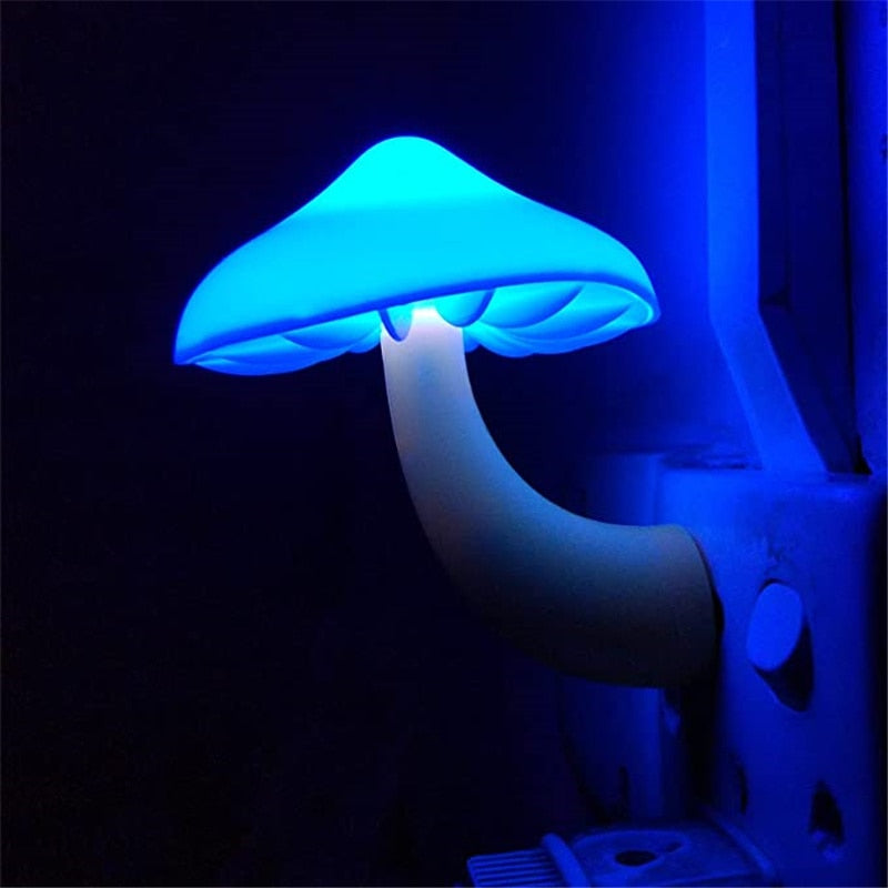 LED Night Lights Mushroom Shape Automatic Sensor Toilet Bedroom Decor Wall Lamps Light-control Sensor Bedroom Light - Jack of All Trends