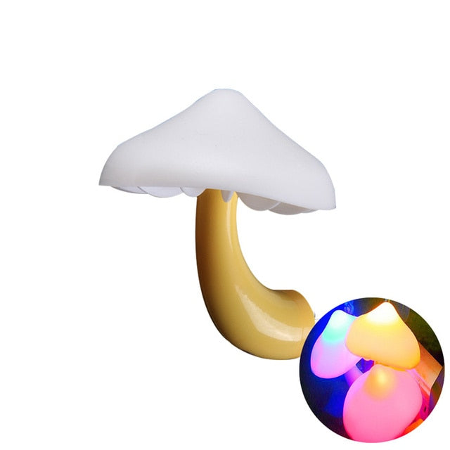 LED Night Lights Mushroom Shape Automatic Sensor Toilet Bedroom Decor Wall Lamps Light-control Sensor Bedroom Light - Jack of All Trends