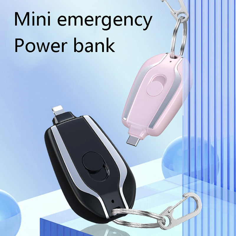 1500mAh Mini Battery Pack Fast Charging Backup Power Bank For iPhone Android Portable Keychain Charger With Type-C Ultra-Compact - Jack of All Trends