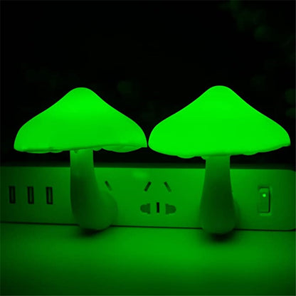 LED Night Lights Mushroom Shape Automatic Sensor Toilet Bedroom Decor Wall Lamps Light-control Sensor Bedroom Light - Jack of All Trends