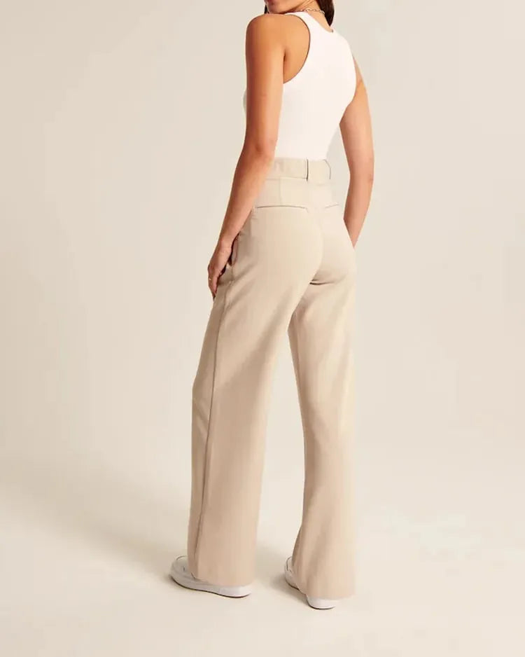 Light Wide-Leg Tailored Pants - Jack of All Trends