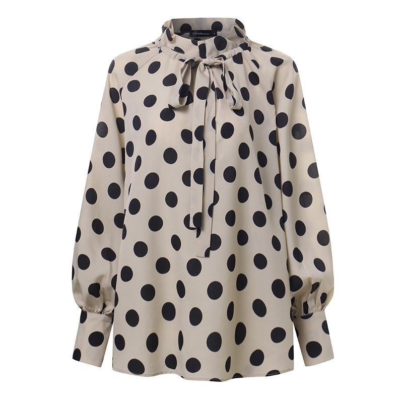 Bow Stand Collar Blouse