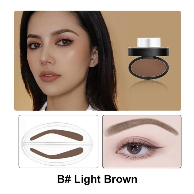 Eyebrow Powder Stamp Tint Stencil Kit Cosmetics Professional Makeup Waterproof Eye Brow Stamp Lift Eyebrow Enhancers Stencil Kit - Jack of All Trends