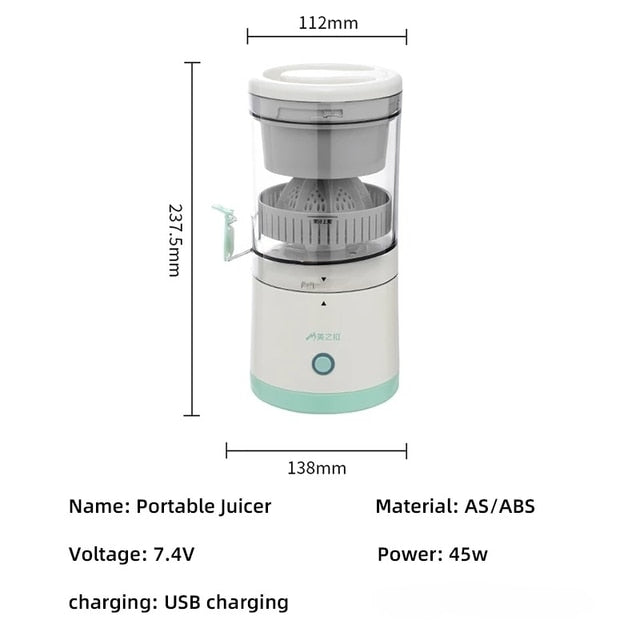 45W Portable USB Orange Juicer Rechargeable Multifunctional Household Juice Machine Mini Juicer Cup Electric Juicer - Jack of All Trends